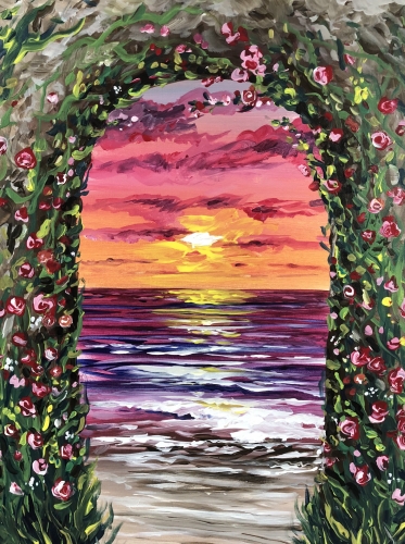 A Tropical Sunset Arch paint nite project by Yaymaker