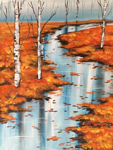 A Rainy Autumn Wanderings paint nite project by Yaymaker