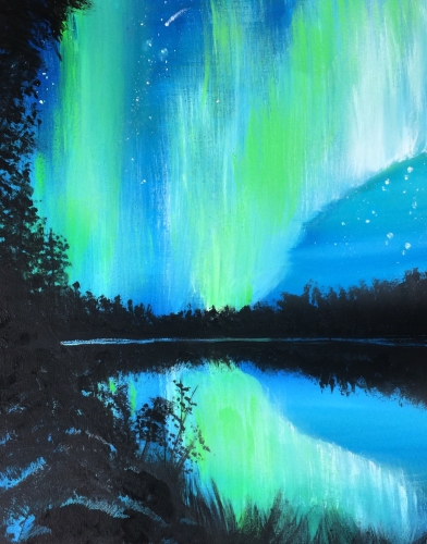 A Those Beautiful Northern Lights paint nite project by Yaymaker