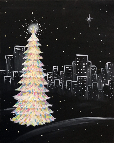 A Christmastime In The City paint nite project by Yaymaker