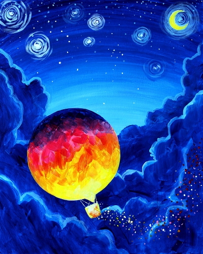 A Moon Balloon paint nite project by Yaymaker
