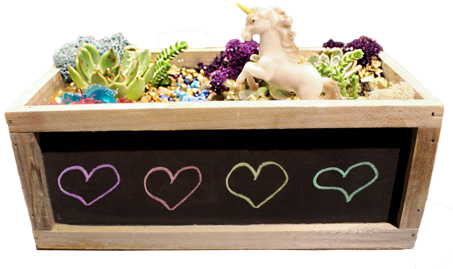 A Must Love Unicorns Chalkboard Container plant nite project by Yaymaker