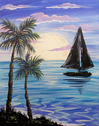 A Sailing Before Dusk paint nite project by Yaymaker
