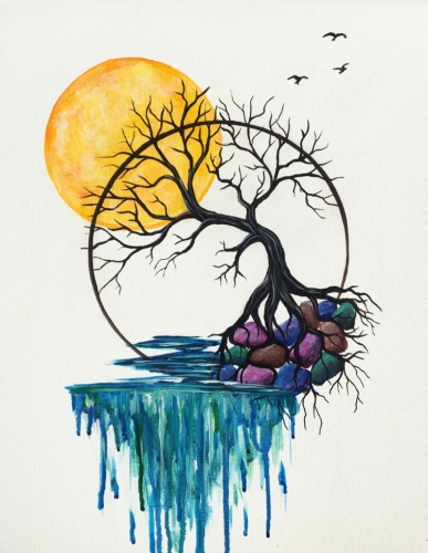 A Sunlit Tree of Life paint nite project by Yaymaker