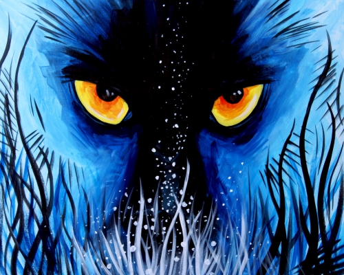 A Black and Blue Panther paint nite project by Yaymaker