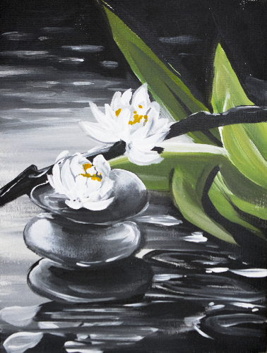 A Tranquility and Balance On A Rainy Day paint nite project by Yaymaker