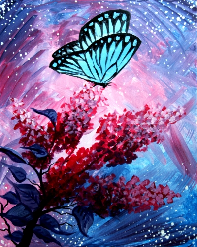 A Lilac Butterfly AND MAGIC paint nite project by Yaymaker