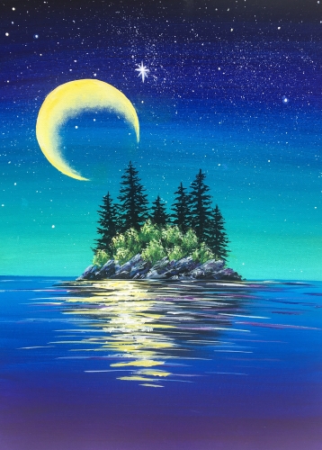 A Moonlit Island paint nite project by Yaymaker