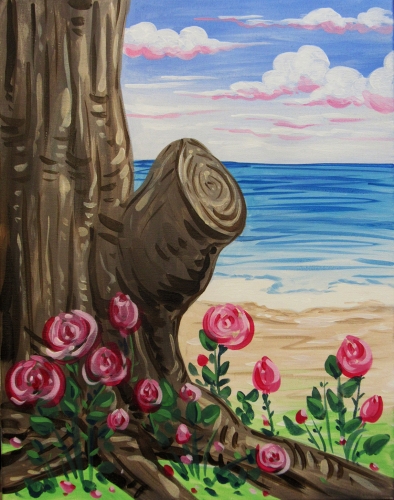 A Wild Roses near the Shoreline paint nite project by Yaymaker