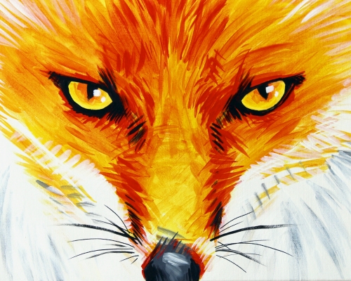 A Orange and Gray Fox paint nite project by Yaymaker
