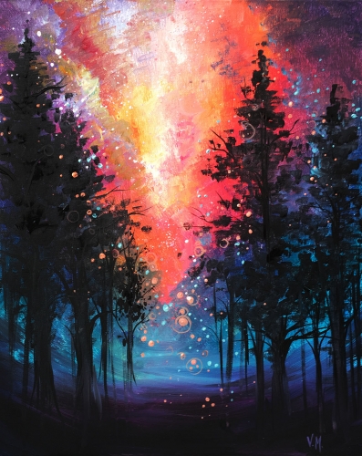 A Magical Sunset paint nite project by Yaymaker