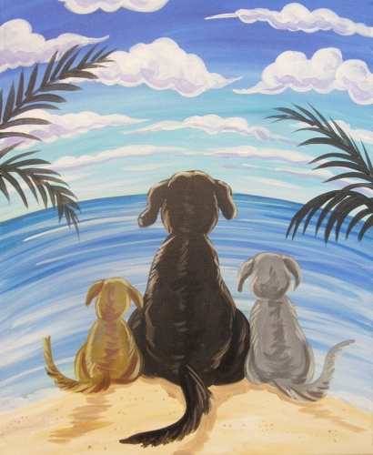 A Doggies Beach Unwind paint nite project by Yaymaker
