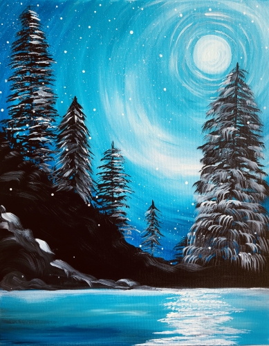 A Winter Moonlight paint nite project by Yaymaker