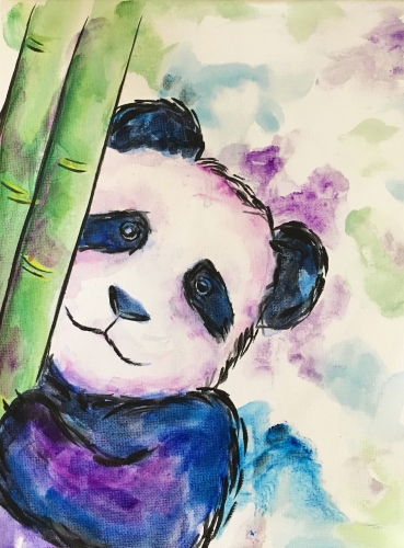 A Purple Panda Bear paint nite project by Yaymaker