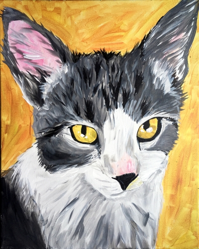 A Paint Your Pet Headshot paint nite project by Yaymaker