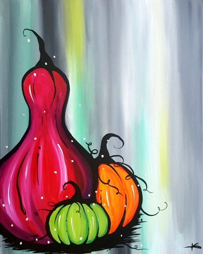 A Colorful Gourds paint nite project by Yaymaker
