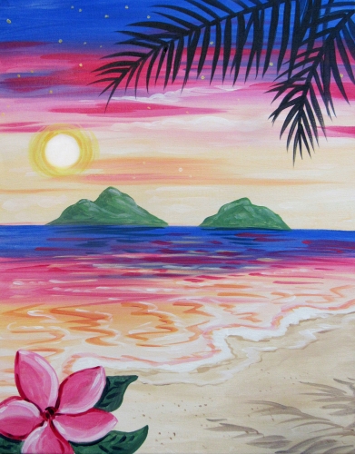 A Hawaii Dreams paint nite project by Yaymaker