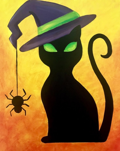 A Witch Kitty paint nite project by Yaymaker