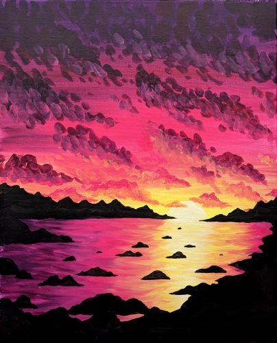 A Tropical Sunset Breeze paint nite project by Yaymaker