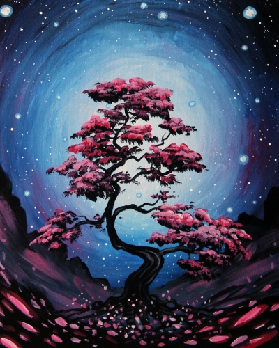 A Its a Space Bonsai paint nite project by Yaymaker