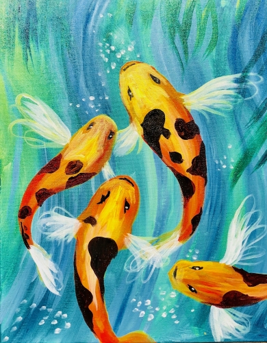 A Koi Fish Fun paint nite project by Yaymaker