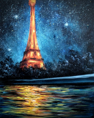 A Teal Glowing Paris II paint nite project by Yaymaker