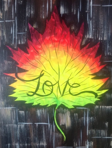 A SPECIAL PAINTING Love Leaf paint nite project by Yaymaker