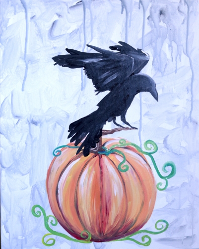 A Crow and Pumpkin paint nite project by Yaymaker
