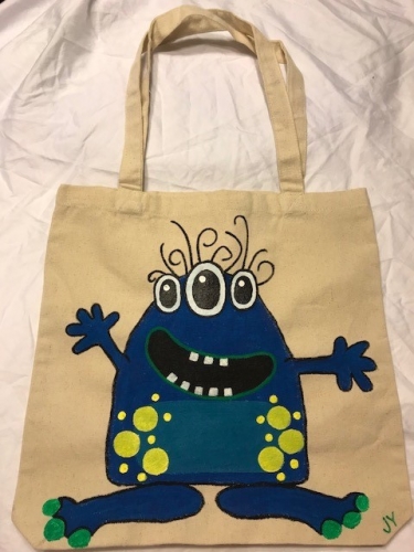 A EYE Want Candy Tote Bag paint nite project by Yaymaker