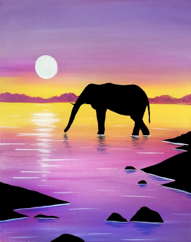 A Wading Elephant paint nite project by Yaymaker
