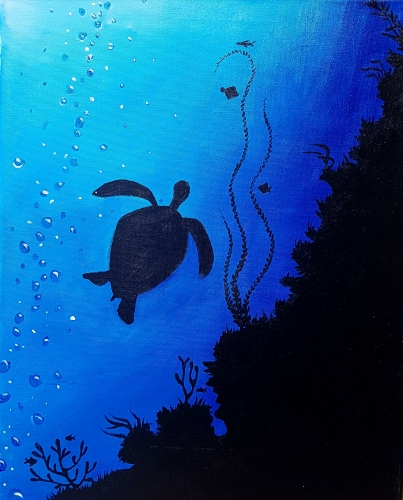 A Is This Turtley Enough paint nite project by Yaymaker