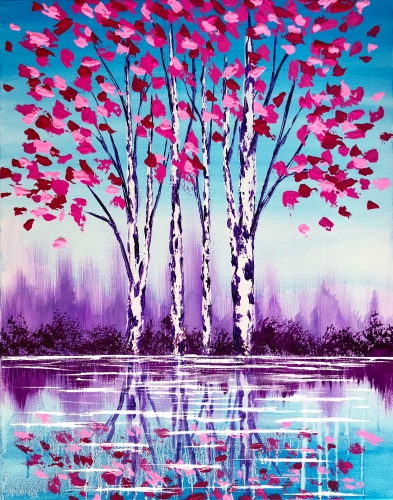 A Reflection In Pink paint nite project by Yaymaker