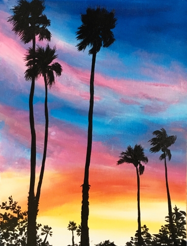 A Palm Desert Sunset paint nite project by Yaymaker
