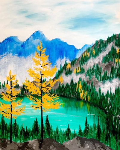 A Autumn In The Mountains paint nite project by Yaymaker