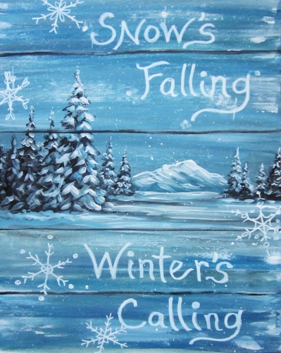 A Snows Falling Winters Calling paint nite project by Yaymaker