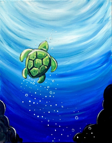 A Little Sea Turtle paint nite project by Yaymaker
