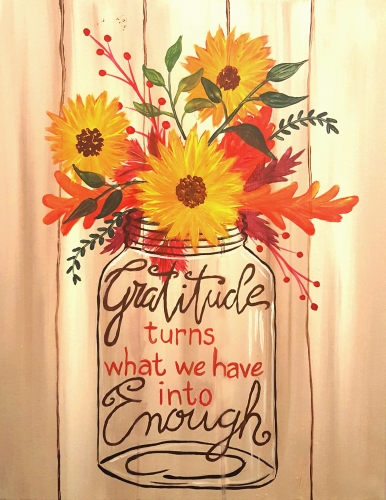 A Sunflowers of Gratitude paint nite project by Yaymaker