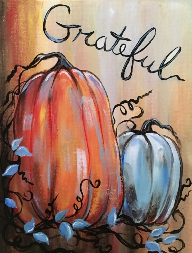 A Gratefulness and Pumpkins paint nite project by Yaymaker