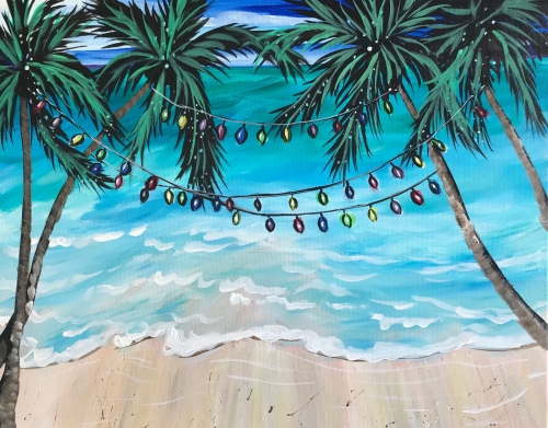 A Christmas Beach paint nite project by Yaymaker