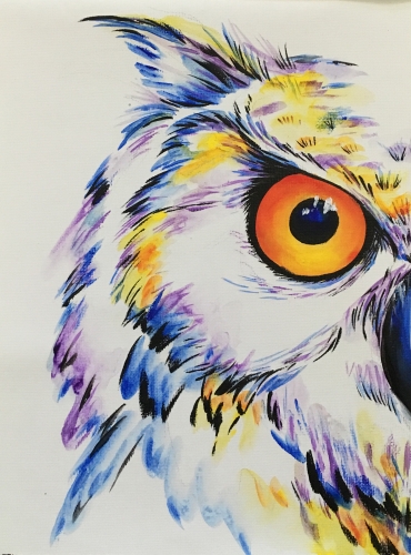 A white horned owl paint nite project by Yaymaker