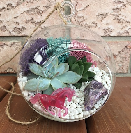 A Magical Unicorn Hanging Globe plant nite project by Yaymaker