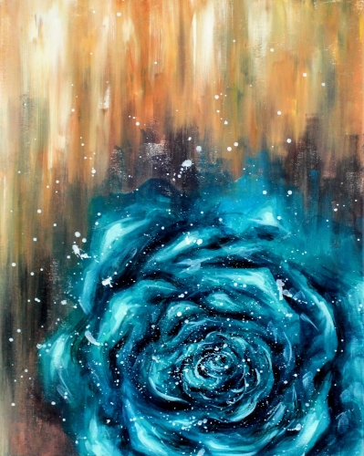 A Teal Rose paint nite project by Yaymaker