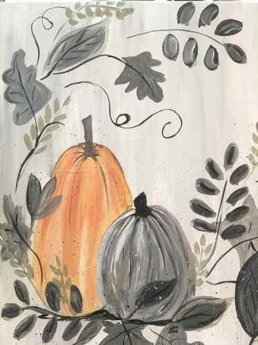 A Farmhouse Pumpkins paint nite project by Yaymaker