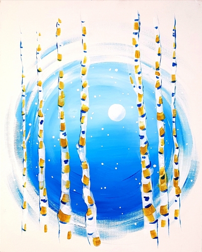 A Winter Birch Trees with Gold paint nite project by Yaymaker