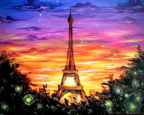 A Paris Sunset VI paint nite project by Yaymaker