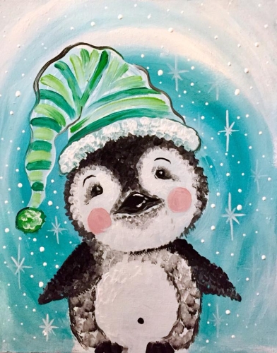 A Fuzzy Baby Penguin paint nite project by Yaymaker
