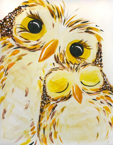 A Snowy Owl Snuggle paint nite project by Yaymaker