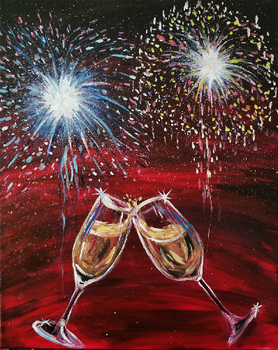 A Cheers In the Red Sky paint nite project by Yaymaker