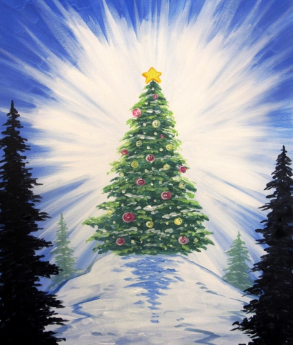 A Luminous Holiday Tree paint nite project by Yaymaker