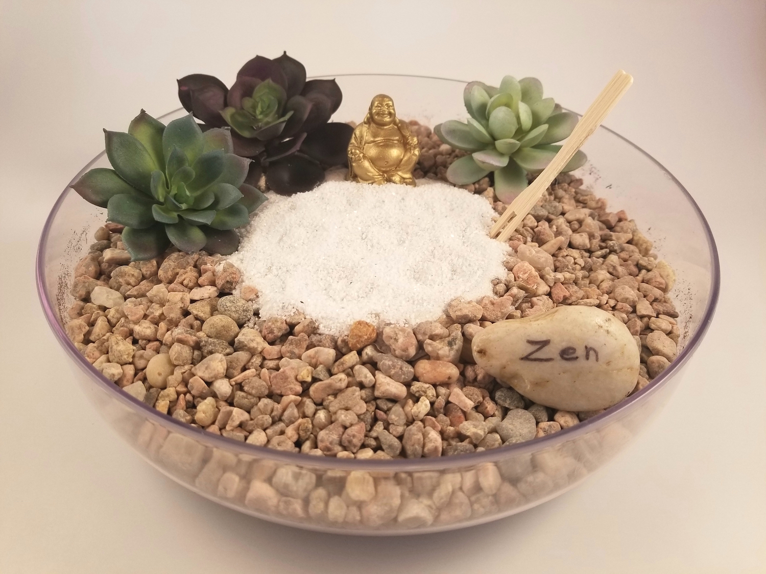 A Buddha Zen Garden in 9 Faux Glass plant nite project by Yaymaker